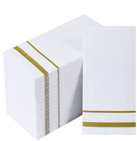 Weddings Anniversary Dinners or Events Pack of 100 UKEENOR Disposable Hand Towels Decorative Bathroom Paper Napkins,Linen-Feel Guest Towels for Kitchen,Parties 