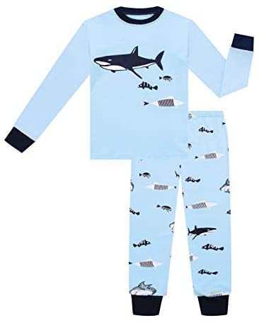 Pjs for Boy Cotton Pajama Benaive Pajamas for Boys 2-Piece Children Pants Set 