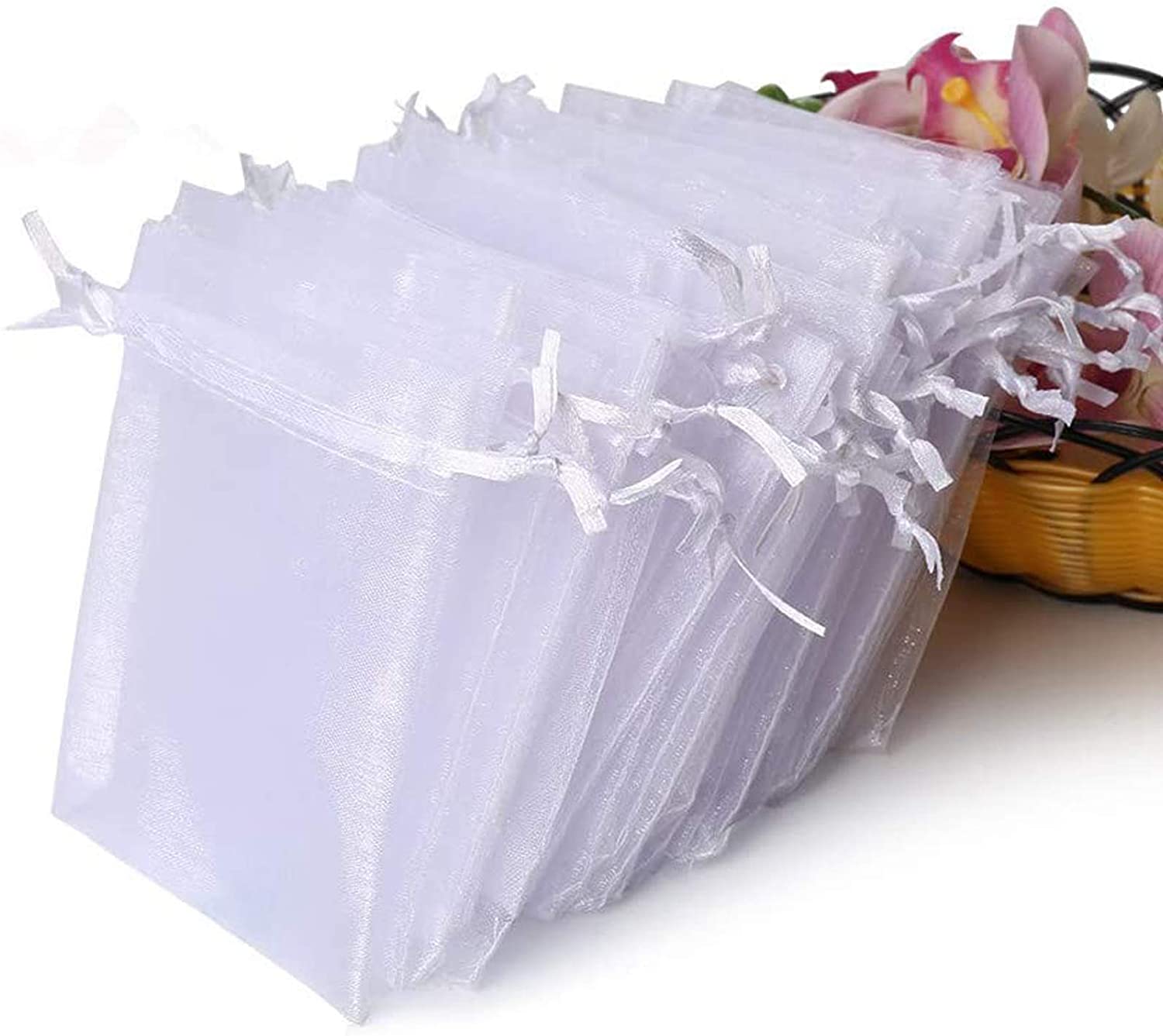 100Pcs 12x9cm Coralline Organza Jewelry Pouch Wedding Party Favor Gift Bag Eager 