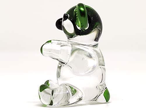 Clear Green Sansukjai Koala Miniature Figurines Hand Blown Glass Art Animals Collectible Gift Home Decor