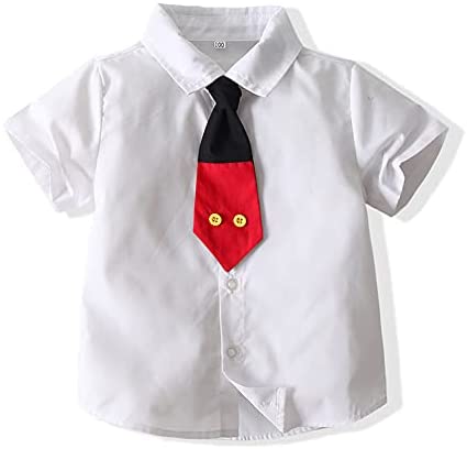 Baby Boys Mouse Birthday Outfit Shirt Necktie Shorts Pants Cake Smash Kids Halloween Cosplay Costume Suspenders