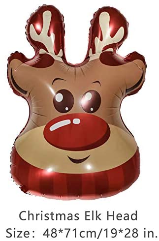 Decor Gift Santa Claus Xmas Ornament Helium Foil Balloon Snowman Elk Deer 