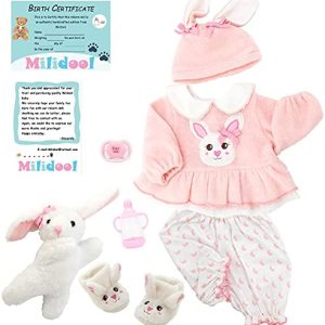 Milidool Reborn Baby Doll Lifelike Weighted Girl Dolls 22 Inch with Bunny Gift Set Safety for Age 3+ 