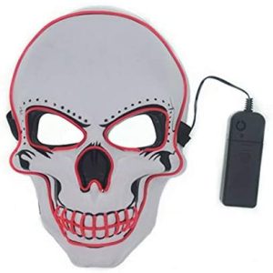 Tagital Halloween Mask LED Light Up Scary Skull Mask Costume Cosplay EL Wire Halloween Party 