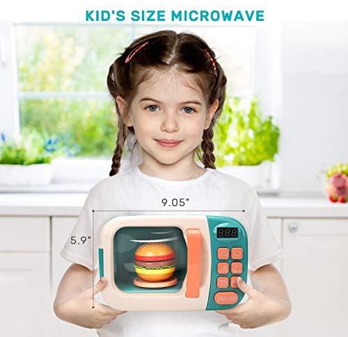 Kitchen Playset Microwave Toys Learning Pretend Play Cooking Set Girls Boys Gift 