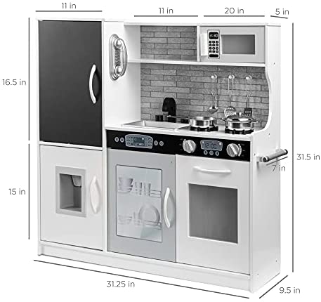 Pretend Play Wooden Clean & Safe Kitchen by FAITHMOVEMT Stove & Sink together 