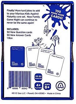 Expansion Pack #3 Kids Against Maturity: Card Game for Kids and Humanity Core Game Sold Separately Super Fun Hilarious for Family Party Game Night 