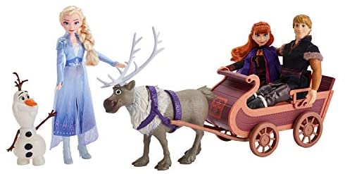Olaf Anna Includes Elsa Disney Frozen Sledding Adventures Doll Pack and Sven Fashion Dolls with Sled Toy Inspired by the Disney Frozen 2 Movie Kristoff 