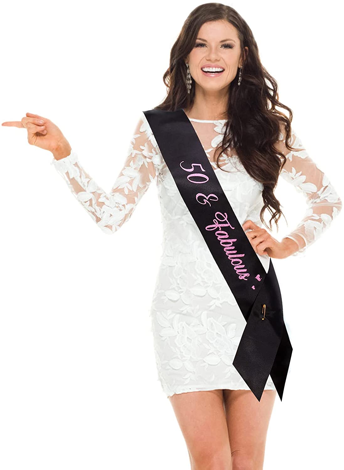 Details about   Champagne Pink 'Happy 50th Birthday' Party Luxurious Satin Sash Girls Outfits 