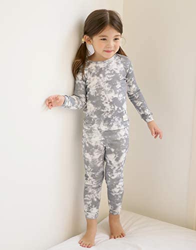 VAENAIT BABY 12M-12 Toddler Kids Boys Girls 100% Cotton Marbling Sung Fit Sleepwear Pajamas 2pcs Pjs Set 