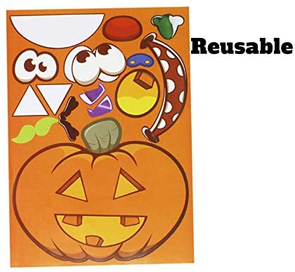 JOYIN 24 Pieces Mix and Match Halloween Decoration Stickers in 6 Designs with Jack-o-Lantern Pumpkin Vampire Witch Frankstein Zombie Halloween Party Supplies