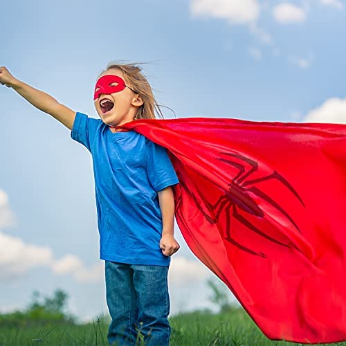 iROLEWIN Superhero Boys-Girls-Cape and Mask for Kids-Super-Hero-Cape Dress up Halloween Costumes Party Favors 