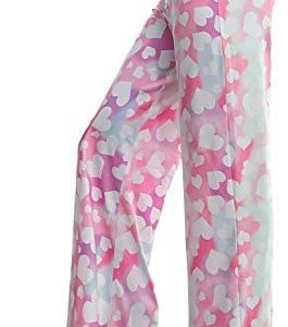 JESFFER Women Lounge Pants Summer Floral Print Loose Yoga Wide Leg Pajamas Pants 