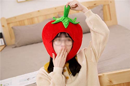 Cute Plush Hat Funny Novelty Plush Animal Fruit Hat Mask Cap Photo Props Dress Up Hat Cosplay Halloween Party Costume Headgear Tomato