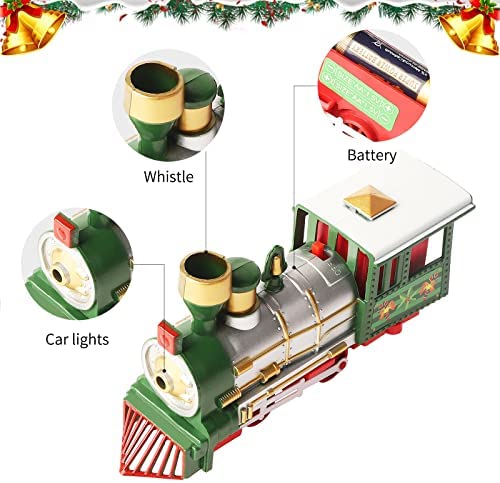 Christmas Train Set Railway Tracks Battery Operated Toys Xmas Train Gift Perfect for Kids Lavany Train Set — Electric Train Toys with Lights and Sounds 