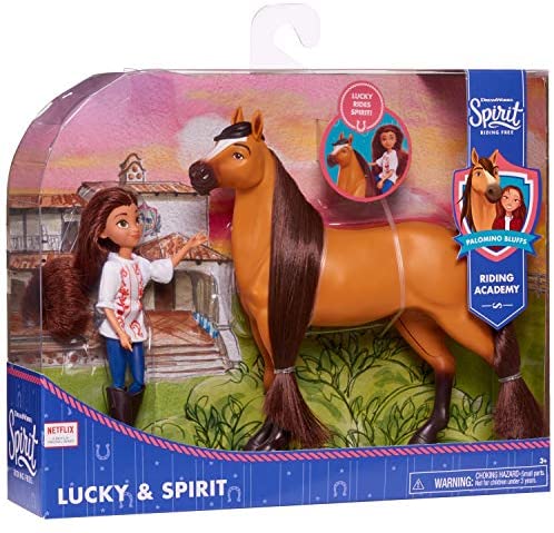 Just Play Spirit Riding Free Small Doll & Collector Horse Set Lucky & Spirit 