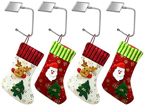 Details about   4PCS Christmas Stocking Holders Mantel Hooks Hanger Xmas Safety Hanging Grips SP 