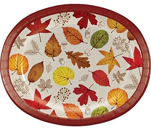 Happy Harvest Thanksgiving Fall Leaves Plates and Napkins Party Supplies Bundle for 16 Guests 