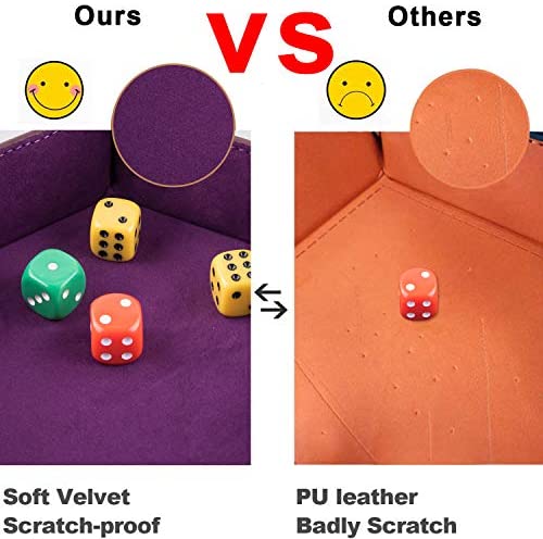PU Leather Folding Hexagon Square Dice Tray Dice Plate Box Hexagon Board For RPG