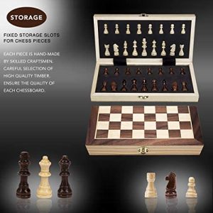 Magnetic Wooden Folding Chess Set Handmade Travel Game Portable Chess Board Gift 