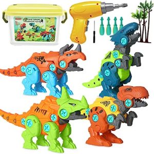 Take Apart Dinosaur Toys for Kids with Storage Box Electric Drill DIY Toy 