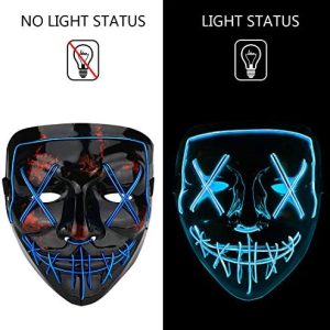 Poptrend Halloween Mask LED Light up Mask for Festival Cosplay Halloween Costume Masquerade Parties,Carnival,Gifts 