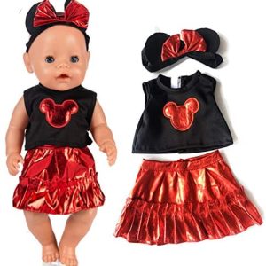 Halloween Clothes 18'' American Doll 43cm Baby Doll Dress Headband Outfits 
