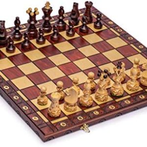 Ambassador 21.7 Inches Husaria European International Chess Wooden Game Set 