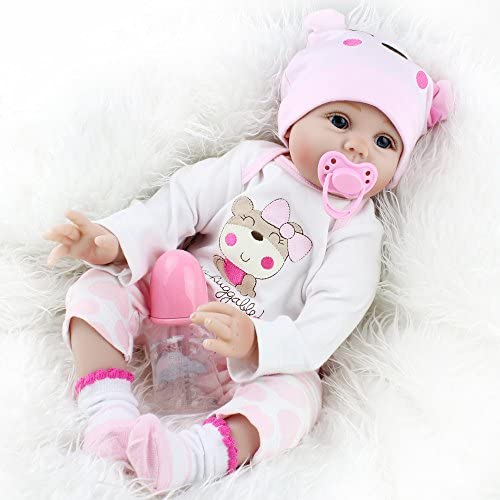 Children Kids Gift Set CHAREX Reborn Baby Dolls Lucy 22 inch Weight Realistic Reborn Girl 