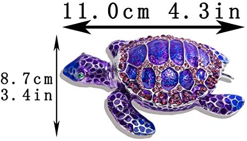SEA TURTLE   BEJEWELED TRINKET BOX #3304 
