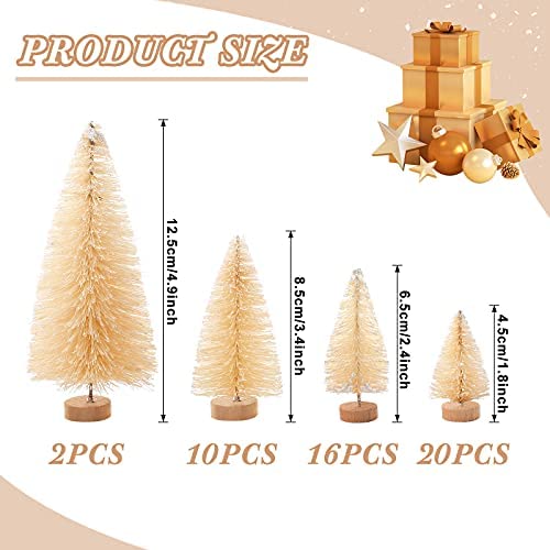 10pcs/set Tree Christmas Pine Fake Mini Bottle Sisal Brush Small Snow Frost Xmas 
