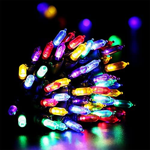 RECESKY Christmas String Lights with Timer 50 LED 19ft Fairy Battery Operated 