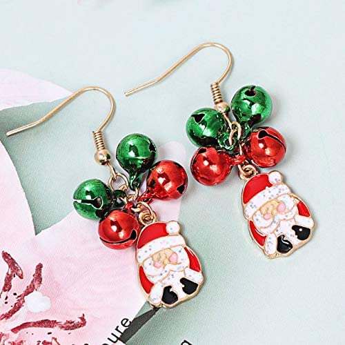 XOCARTIGE Christmas Earring Set Jingle Bell Drop Dangle Earrings Holiday Party Gift for Women Girls 