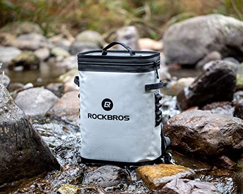 ROCKBROS Leak-Proof Soft Sided Cooler Backpack Waterproof Insulated Gray Bag 