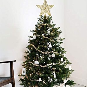 11.5 X 9.2 Gold Star Tree Topper Christmas Treetop Decoration for Festival Home Lvydec Metal Glittered Christmas Tree Topper