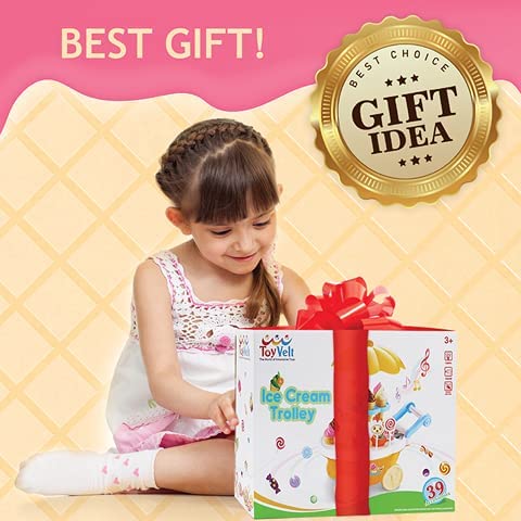 Kids Role Pretend Play Toys Set Gift Music Lighting Ice Cream Cart Toy A2 