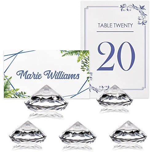 20 Acrylic Crystal Wedding Place Card Holder Favours Photo Table Number Decor 