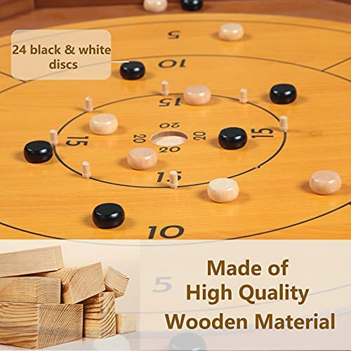 30 Inch Wooden Tournament Crokinole & Checkers Double Sided Game Board New 