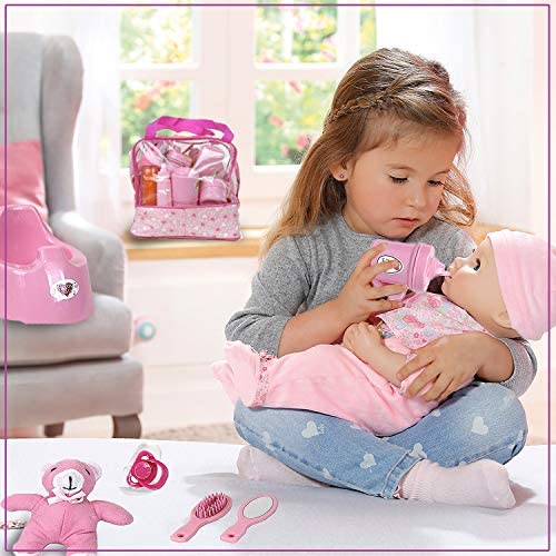 28 Accessories Baby Doll Feeding Changing Potty Toy Bag Set 