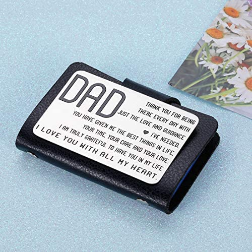 Thank You Dad Gifts Fathers Day Gift for Men Birthday Gifts from Kids I Love You Dad Dad Engraved Wallet Insert Card Dad Wallet Insert from Daughter 
