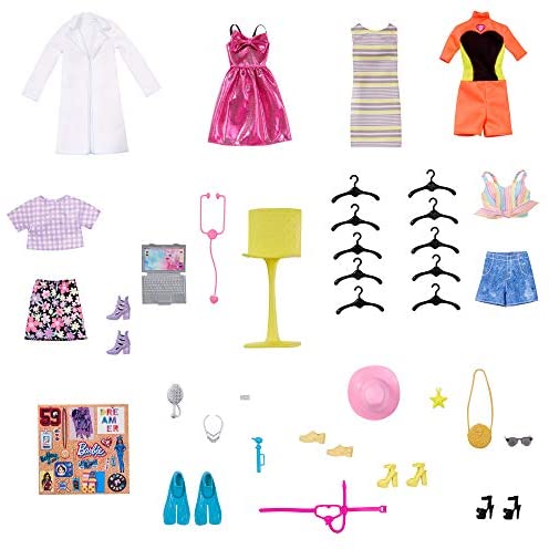 Pieces Toy Closet 10 Storage Areas Girls Gift Play Set Details about   Barbie Dream Closet 30 