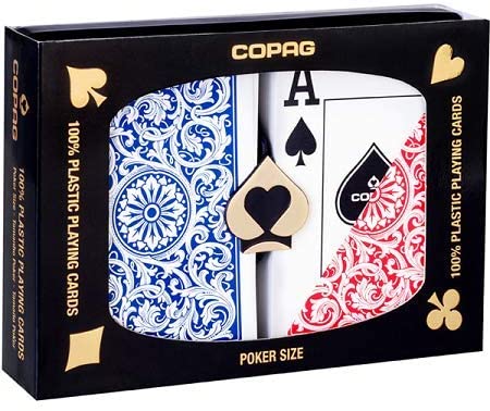 Copag “Unique” Plastic Playing Cards Poker Size Jumbo Index Gold/Grey Double-Dec 