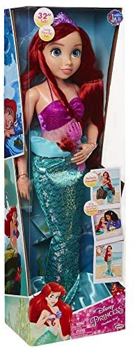 Disneys The Little Mermaid 30 Year Anniversary Disney Princess Ariel Doll My Size 32 Tall Playdate Ariel Doll with Long Flowing Hair & Dinglehopper Hairbrush