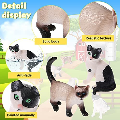 Realistic Plastic Cat Kitten Figures Pet Model for Boys Girls Party Favors A 