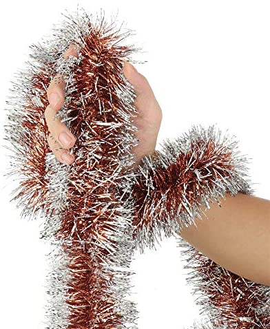 Reflections Snowy Sparkly Soft Tinsel Wedding Birthday Party Supplies Ornaments Slideep 32ft Christmas Tinsel Garland Christmas Tree Ceiling Hanging Decorations Silver 3.5 Wide