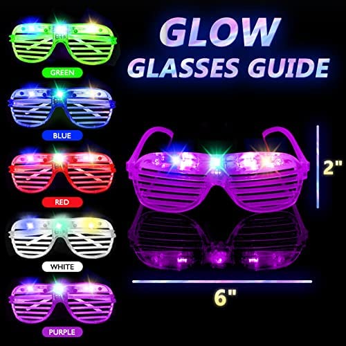 Glow in the Dark Glasses Neon Glow Stick 5 Colours Party Loot Bag 5/10/15/20/25+ 
