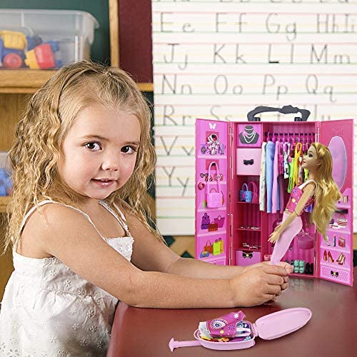 ZITA ELEMENT 51pcs Doll Wardrobe Closet Dress Up Play Set Toy Age UK 