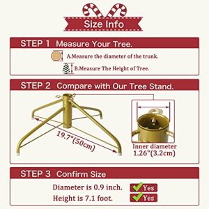 EZYDECOR 19.7 Gold Christmas Tree Stand Solid Metal Christmas Tree Base Replacement for Artificial Trees Home Decoration 19.7 Gold