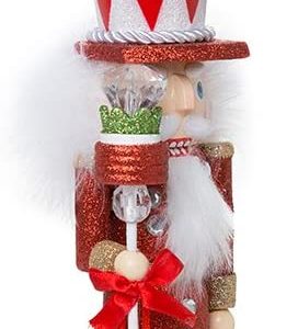 15-Inch Red and Green Kurt Adler Hollywood Tree Hat Nutcracker