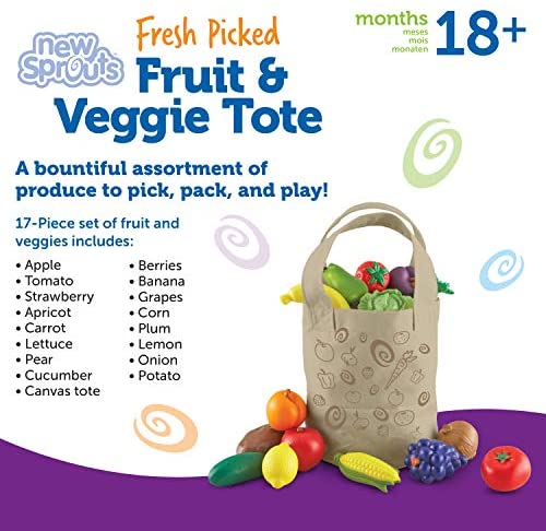 Details about   Learning Resources Fresh Picked Fruit And Veggie Tote 9 Pieces 